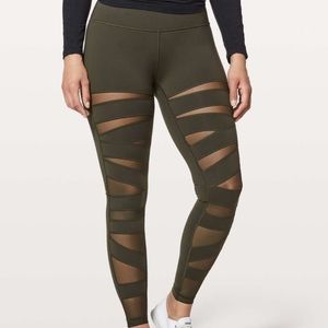 Lululemon Wunder Under Pant (Hi-Rise) *Tech Mesh 28" - Dark Olive